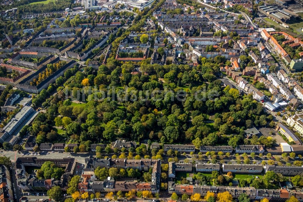 Luftbild Dortmund - Parkanlage im Ortsteil Westpark in Dortmund im Bundesland Nordrhein-Westfalen, Deutschland