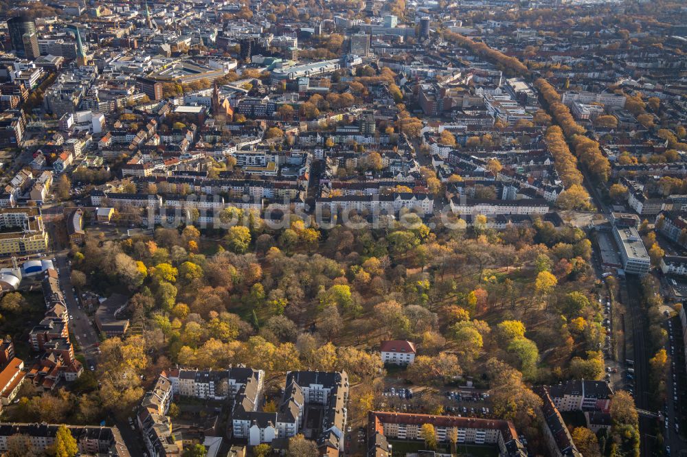 Luftbild Dortmund - Parkanlage im Ortsteil Westpark in Dortmund im Bundesland Nordrhein-Westfalen, Deutschland