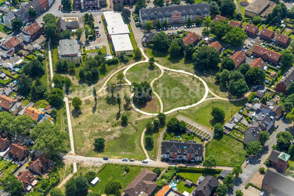 Luftaufnahme Herne - Parkanlage Quartierpark Klosterstraße in Herne im Bundesland Nordrhein-Westfalen, Deutschland