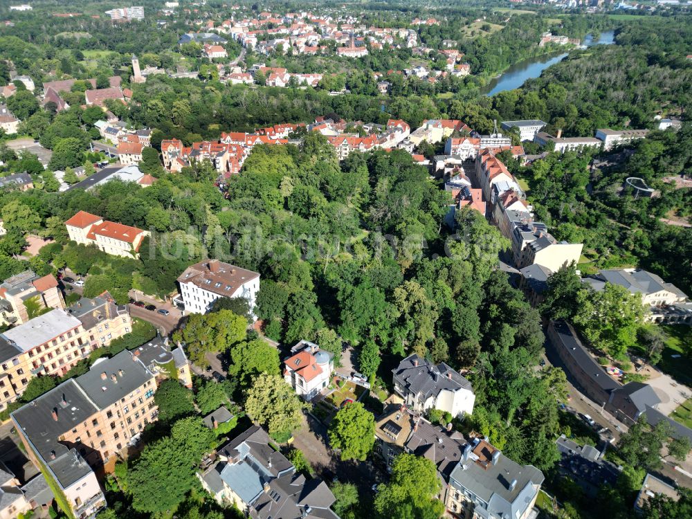 Luftaufnahme Halle (Saale) - Parkanlage Reichardts Garten in Halle (Saale) im Bundesland Sachsen-Anhalt, Deutschland