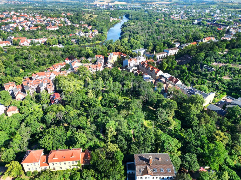 Luftaufnahme Halle (Saale) - Parkanlage Reichardts Garten in Halle (Saale) im Bundesland Sachsen-Anhalt, Deutschland