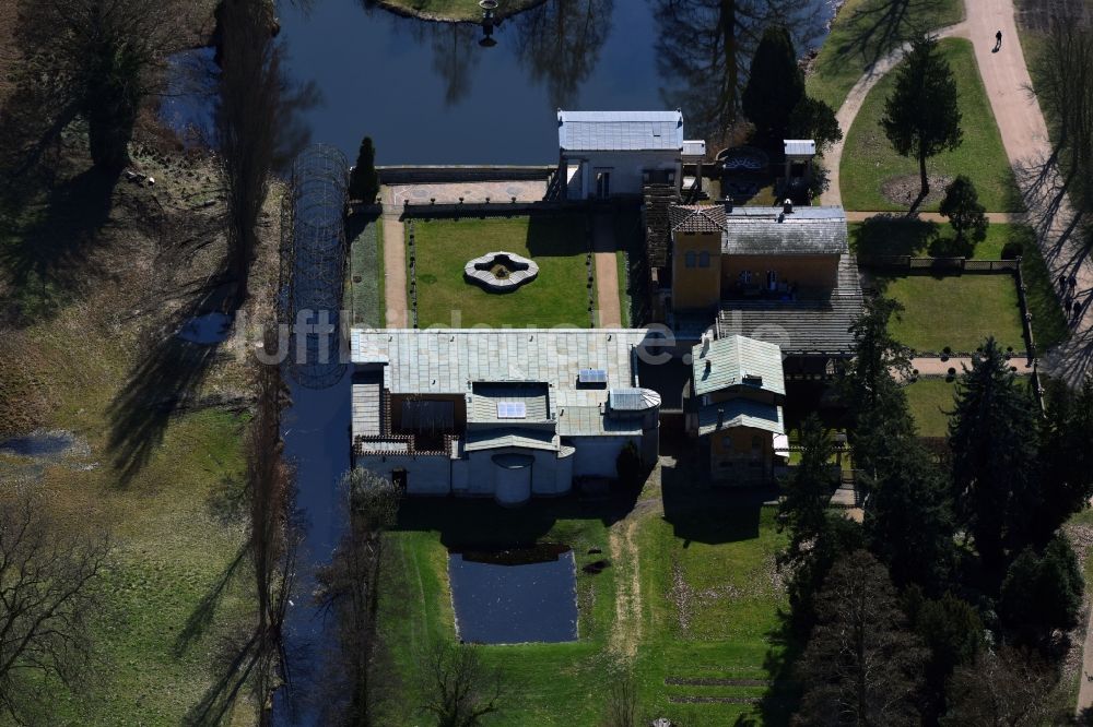 Potsdam aus der Vogelperspektive: Parkanlage Römische Bäder im Park Sanssouci im Ortsteil Westliche Vorstadt in Potsdam im Bundesland Brandenburg