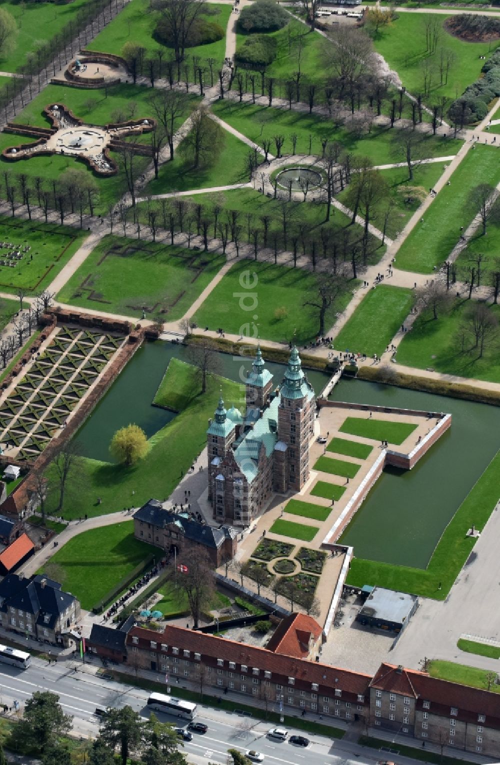 Kopenhagen aus der Vogelperspektive: Parkanlage Rosenborg Schloss Garten in Kopenhagen in Region Hovedstaden, Dänemark