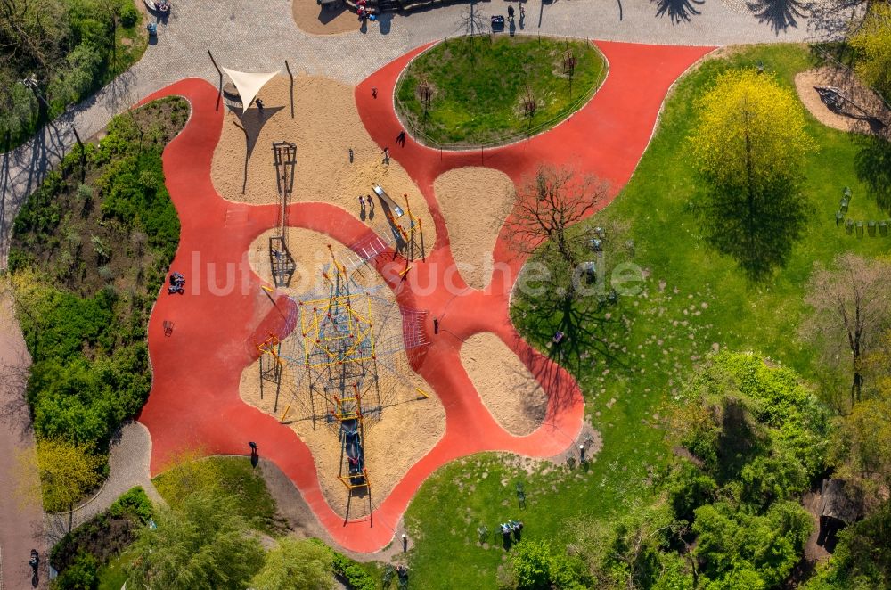 Luftbild Hamm - Parkanlage und Spielplatz mit Sandflächen der Maximilianpark Hamm GmbH in Hamm im Bundesland Nordrhein-Westfalen, Deutschland