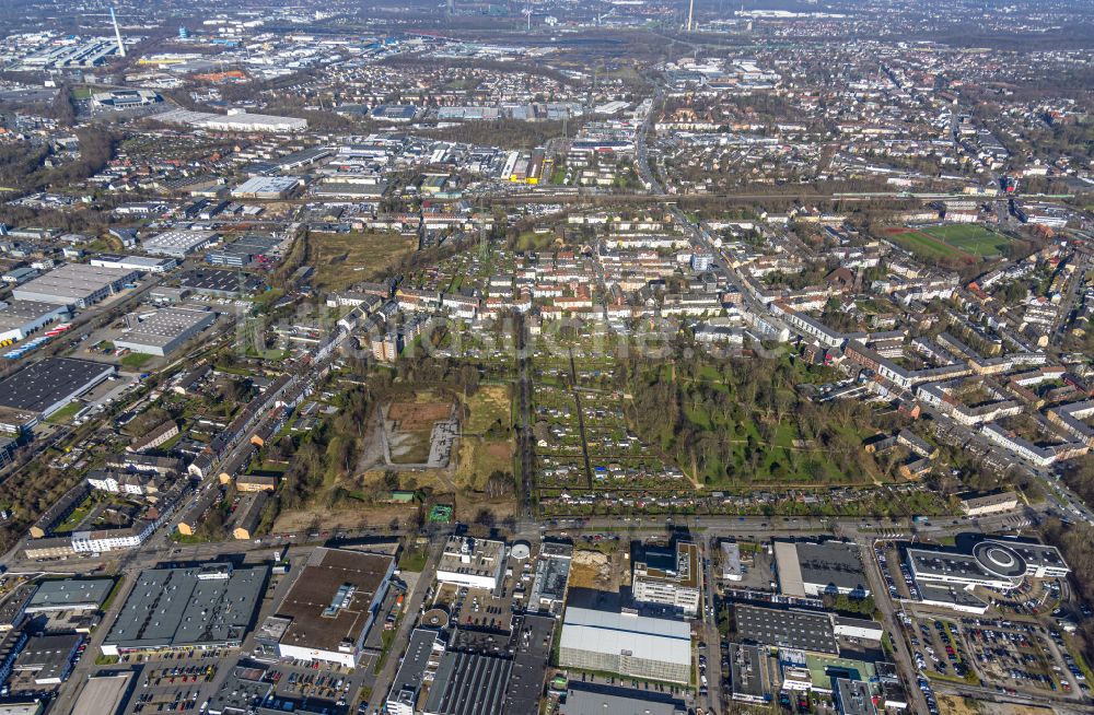 Luftaufnahme Essen - Parkanlage Spindelmann-Park im Ortsteil Altenessen - Süd in Essen im Bundesland Nordrhein-Westfalen, Deutschland