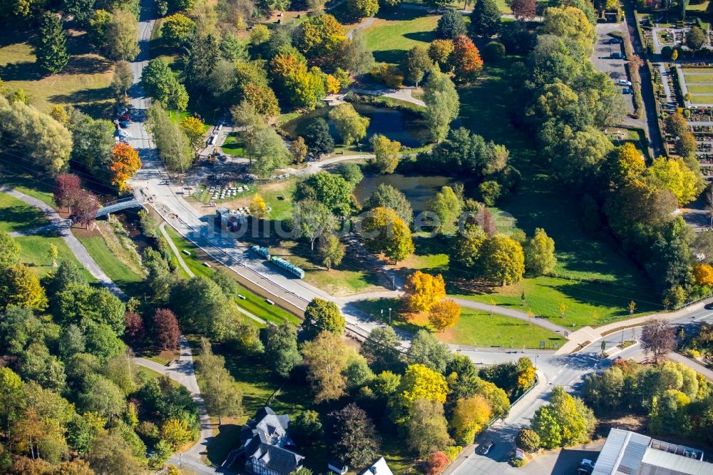 Luftbild Schmallenberg - Parkanlage des Stadtparks nahe der Lenne in Schmallenberg im Bundesland Nordrhein-Westfalen