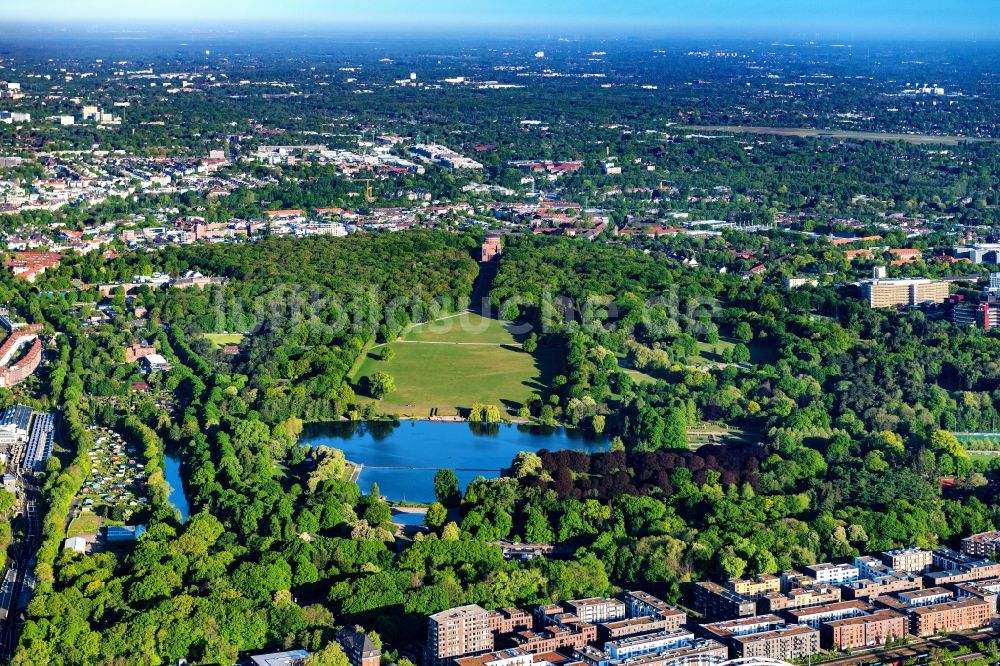 Luftaufnahme Hamburg - Parkanlage am Stadtparksee in Hamburg, Deutschland