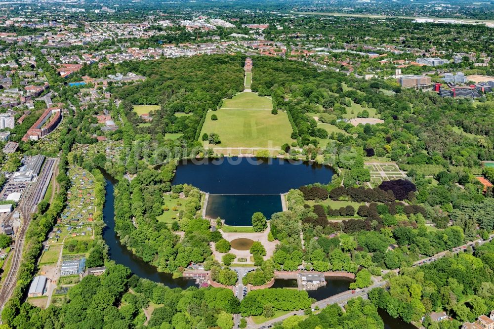 Luftbild Hamburg - Parkanlage am Stadtparksee in Hamburg, Deutschland