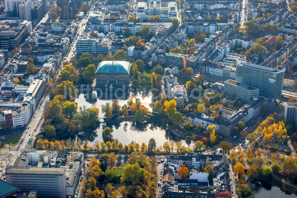 Düsseldorf von oben - Parkanlage Ständehauspark mit der Kunstsammlung Nordrhein-Westfalen in Düsseldorf im Bundesland Nordrhein-Westfalen, Deutschland