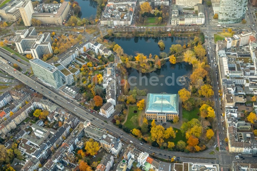 Düsseldorf aus der Vogelperspektive: Parkanlage Ständehauspark mit der Kunstsammlung Nordrhein-Westfalen in Düsseldorf im Bundesland Nordrhein-Westfalen, Deutschland