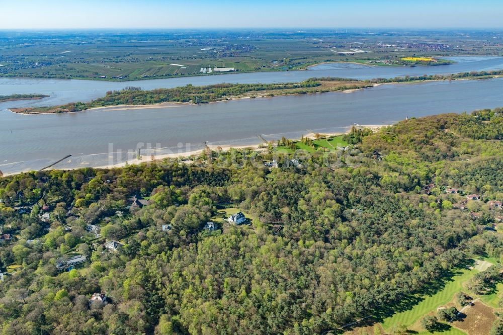 Hamburg von oben - Parkanlage des Sven-Simon-Park am Grotiusweg im Ortsteil Blankenese in Hamburg, Deutschland