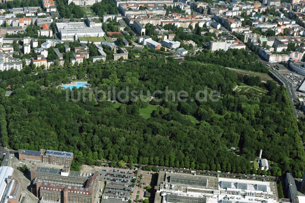 Berlin von oben - Parkanlage Volkspark Humboldthain an der Brunnenstraße in Berlin