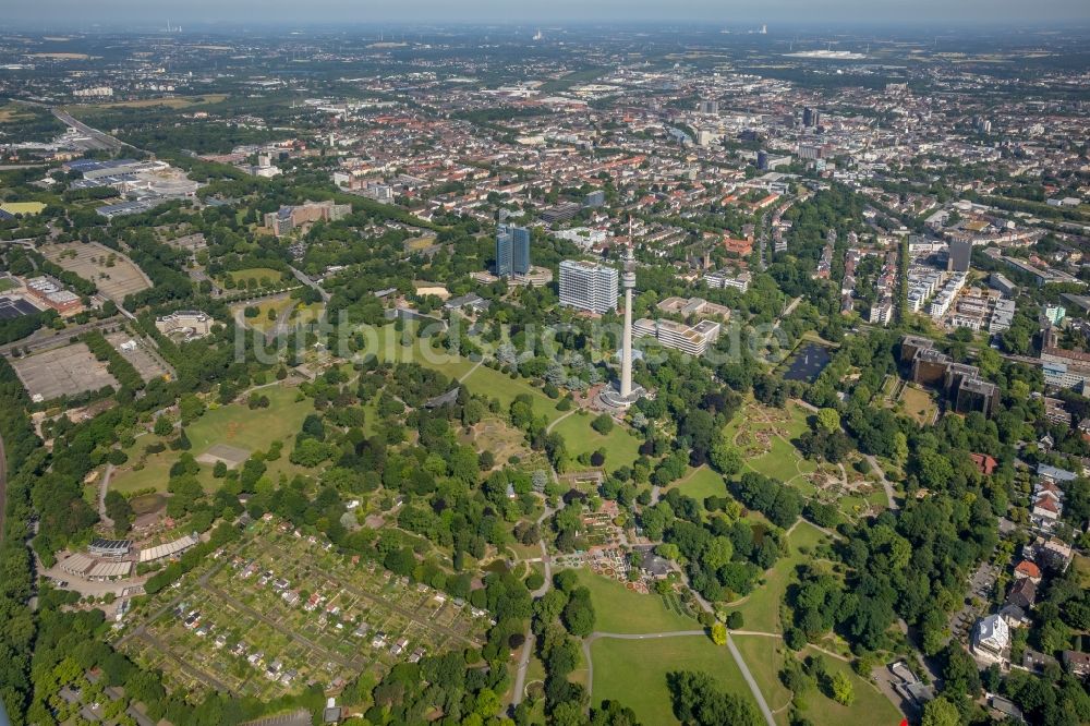 Dortmund aus der Vogelperspektive: Parkanlage Westfalenpark in Dortmund im Bundesland Nordrhein-Westfalen, Deutschland