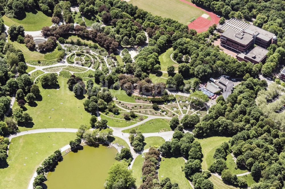 München von oben - Parkanlage Westpark in München im Bundesland Bayern, Deutschland