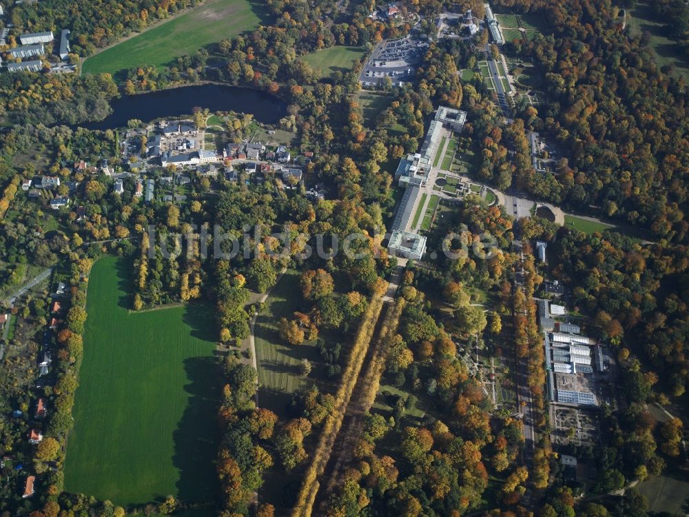 Potsdam aus der Vogelperspektive: Parkanlagen am Palais der Neuen Orangerie in Potsdam im Bundesland Brandenburg