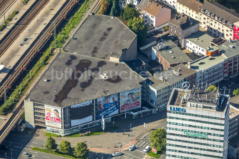 Luftbild Bochum - Parkdeck auf dem Gebäude des Parkhauses P7 Kurt-Schumacher-Platz in Bochum im Bundesland Nordrhein-Westfalen, Deutschland