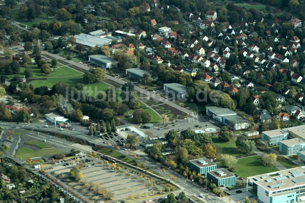 Luftaufnahme Erfurt - Parkgelände des egapark Erfurt im Bundesland Thüringen