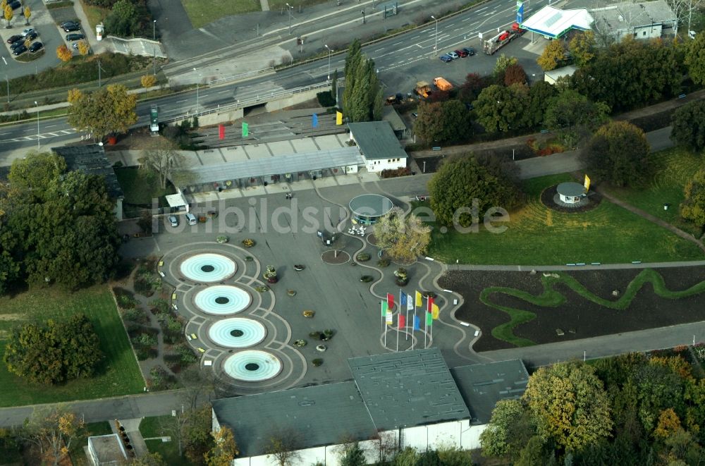 Luftaufnahme Erfurt - Parkgelände des egapark Erfurt im Bundesland Thüringen