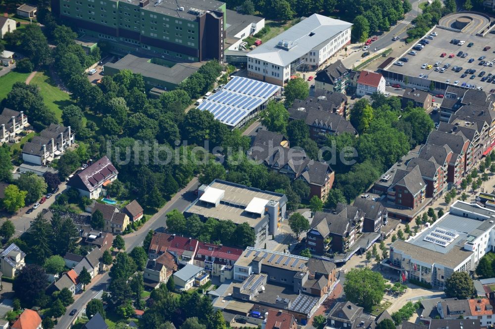 Luftaufnahme Kamen - Parkhaus an der Kämerstraße Ecke Nordenmauer in der Innenstadt von Kamen im Bundesland Nordrhein-Westfalen