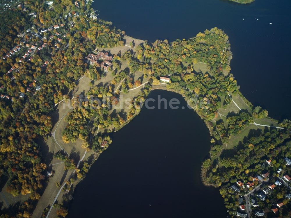 Potsdam aus der Vogelperspektive: Parklandschaft Neuer Garten in Potsdam im Bundesland Brandenburg