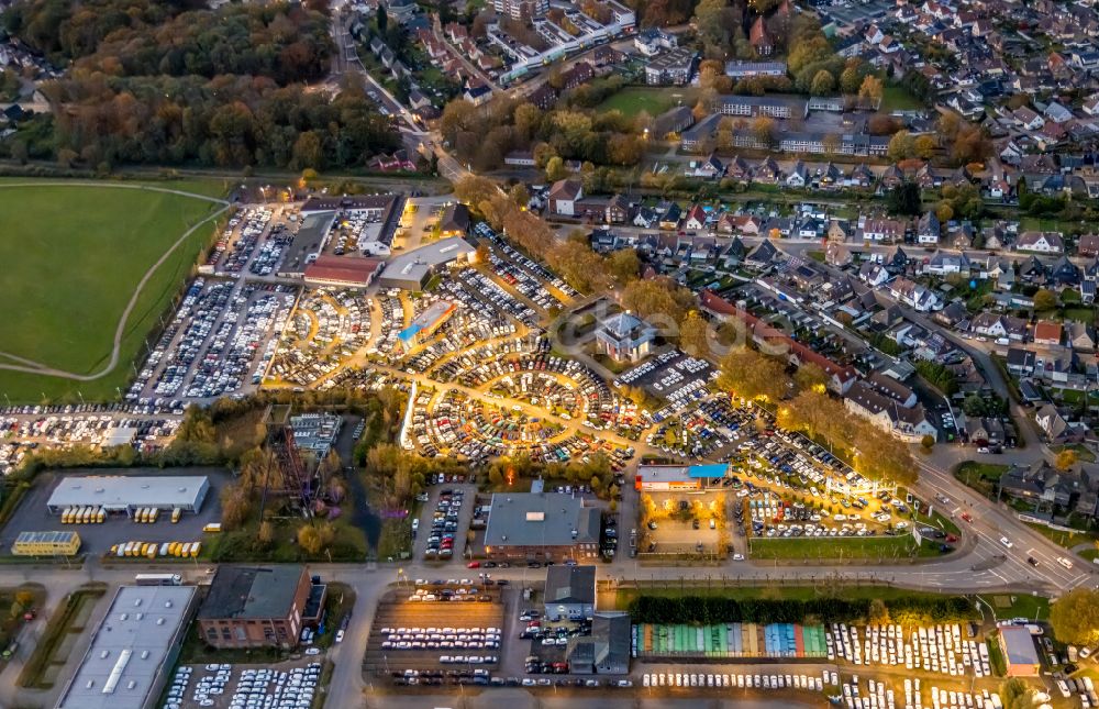 Luftaufnahme Hamm - Parkplatz und Abstellfläche für Automobile in Hamm im Bundesland Nordrhein-Westfalen