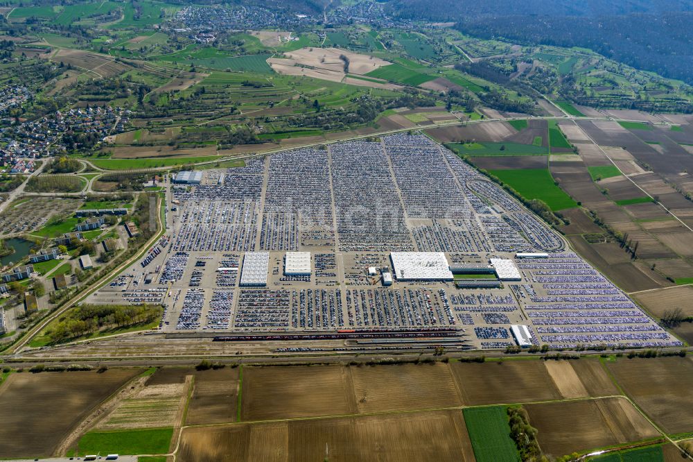 Luftbild Kippenheim - Parkplatz und Abstellfläche für Automobile der Mosolf Logistic in Kippenheim im Bundesland Baden-Württemberg, Deutschland