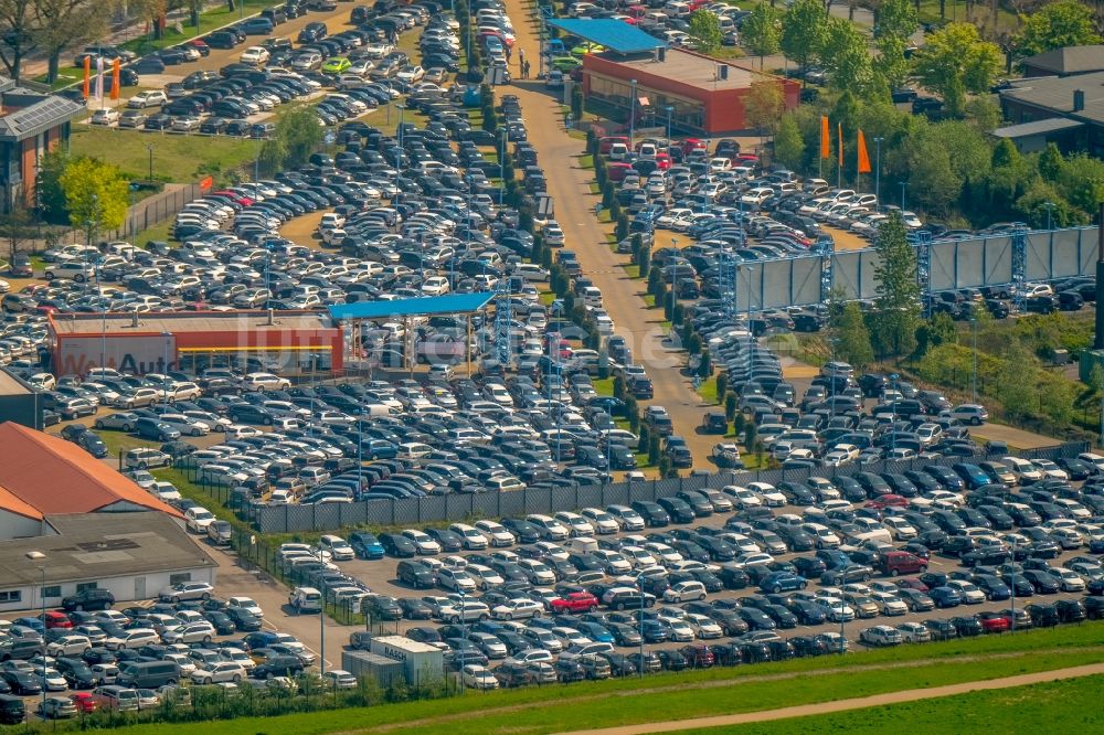 Luftaufnahme Hamm - Parkplatz und Abstellfläche für Automobile im Ortsteil Bockum-Hövel in Hamm im Bundesland Nordrhein-Westfalen