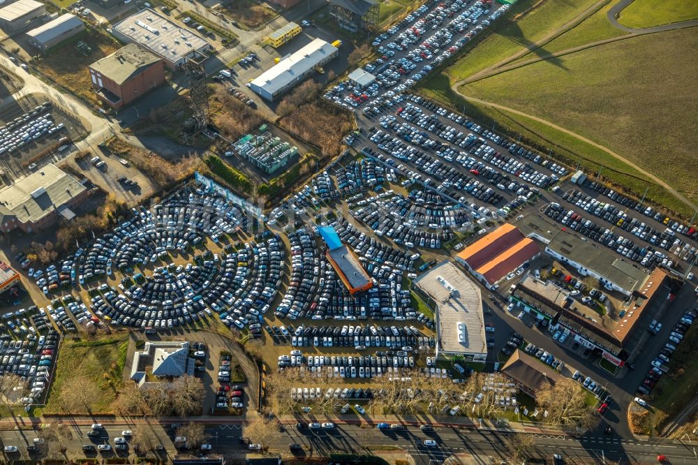 Luftbild Hamm - Parkplatz und Abstellfläche für Automobile im Ortsteil Bockum-Hövel in Hamm im Bundesland Nordrhein-Westfalen