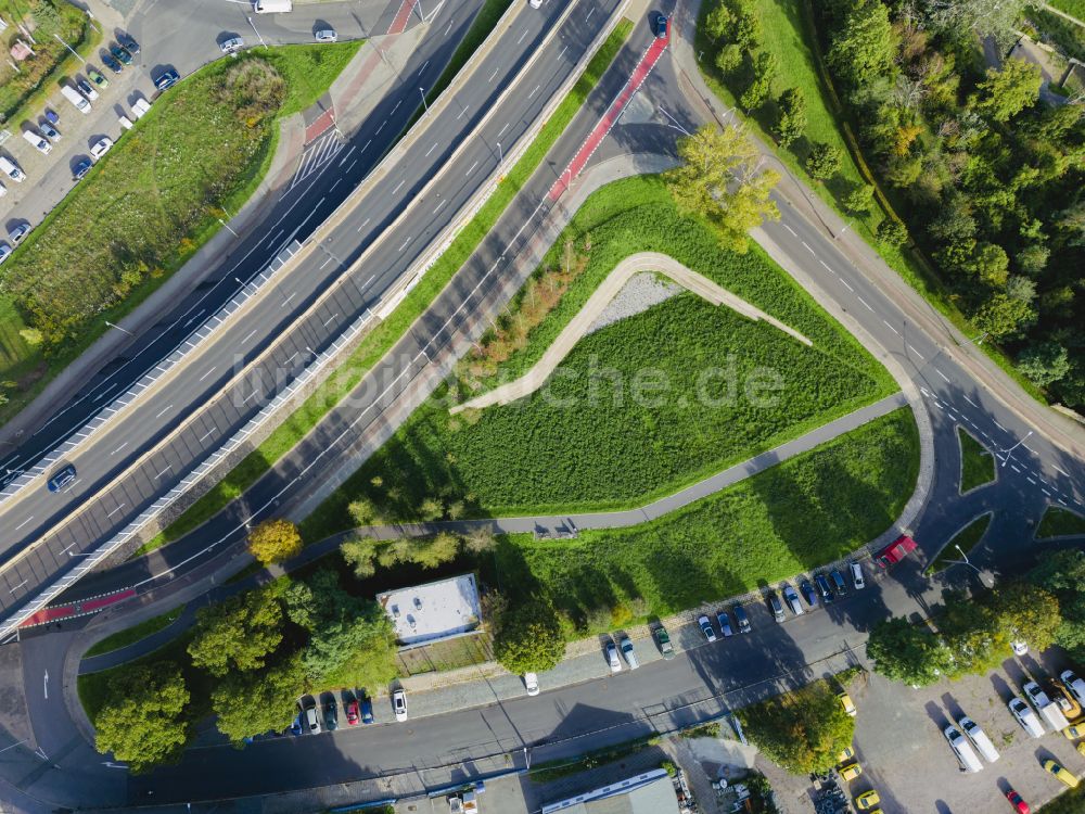 Luftaufnahme Dresden - Parkplatz in Dresden im Bundesland Sachsen, Deutschland