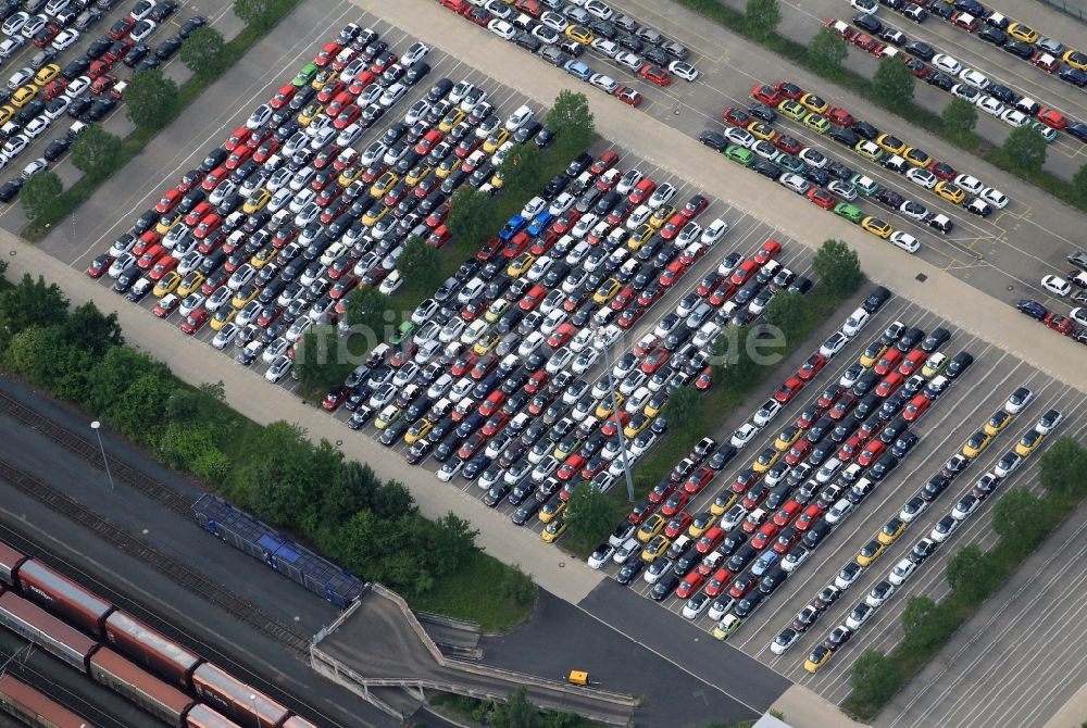 Luftbild Eisenach - Parkplatz am Opel Werk in Eisenach im Bundesland Thüringen