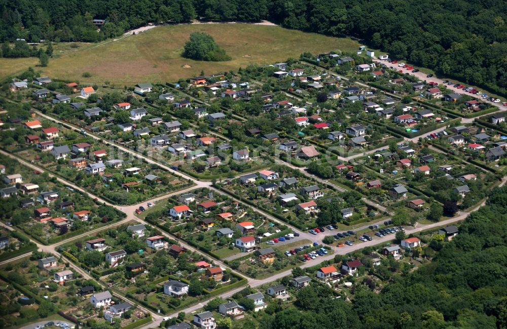 Luftbild Erfurt - Parzellen einer Kleingartenanlage in Bischleben-Stedten im Bundesland Thüringen