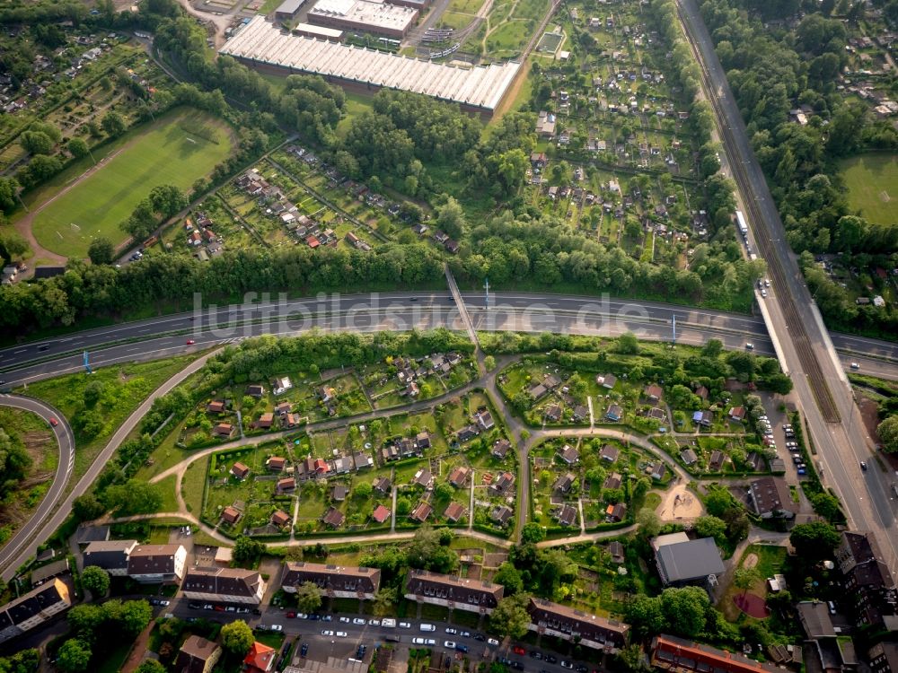 Luftbild Bochum - Parzellen einer Kleingartenanlage in Bochum im Bundesland Nordrhein-Westfalen