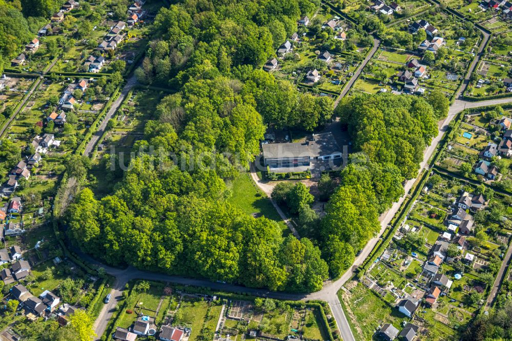 Luftbild Hagen - Parzellen einer Kleingartenanlage Kleingärtnerverein Ischeland e.V. in Hagen im Bundesland Nordrhein-Westfalen, Deutschland