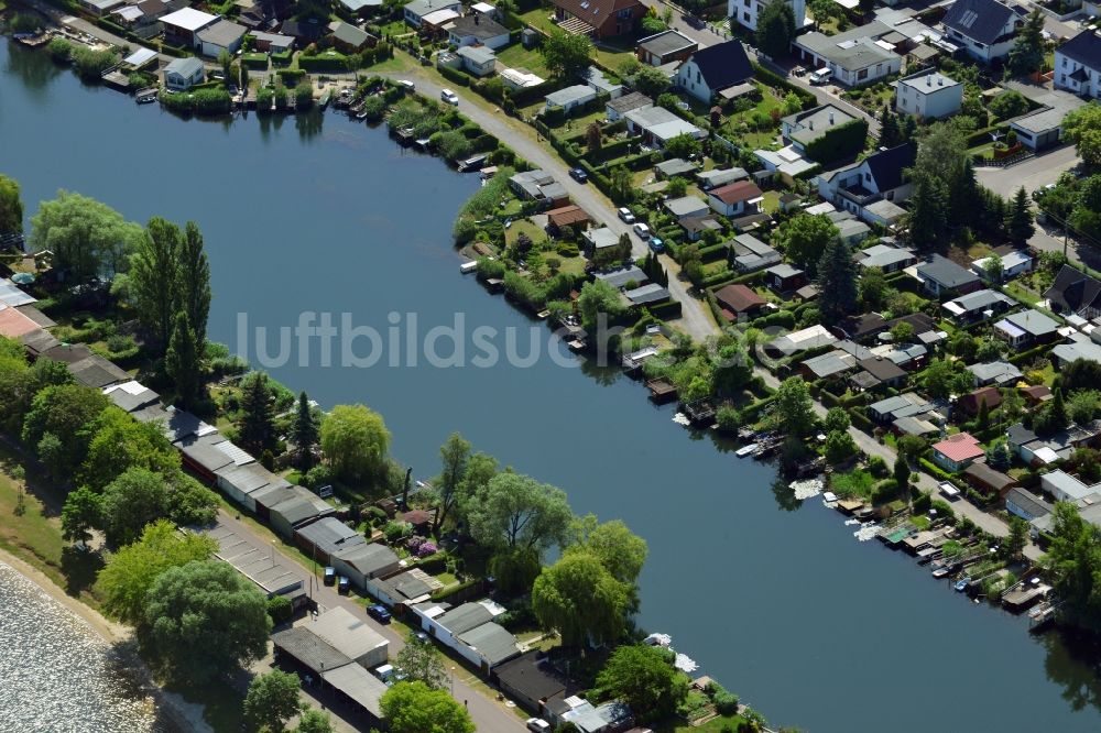 Magdeburg aus der Vogelperspektive: Parzellen einer Kleingartenanlage in Magdeburg im Bundesland Sachsen-Anhalt