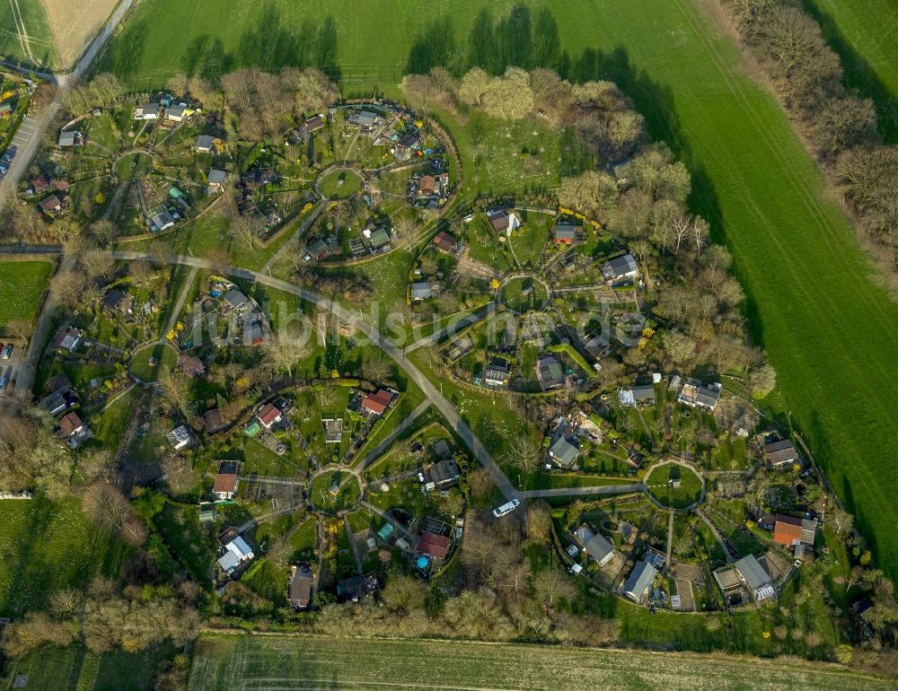 Luftaufnahme Witten - Parzellen einer Kleingartenanlage in Witten im Bundesland Nordrhein-Westfalen