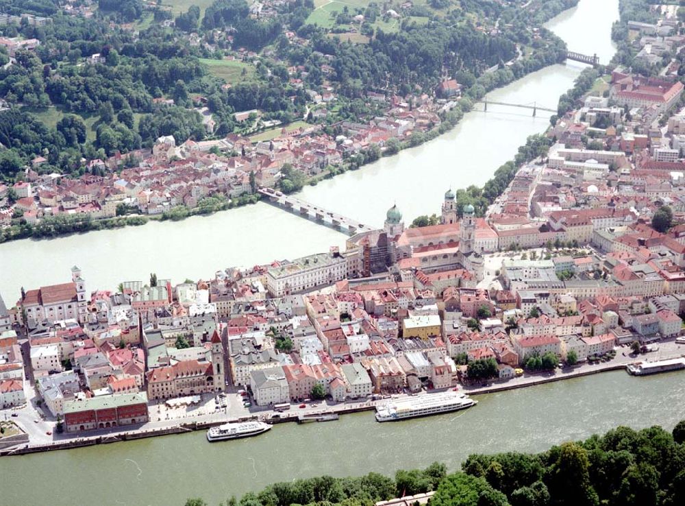 Passau aus der Vogelperspektive: Passau an der Donau.