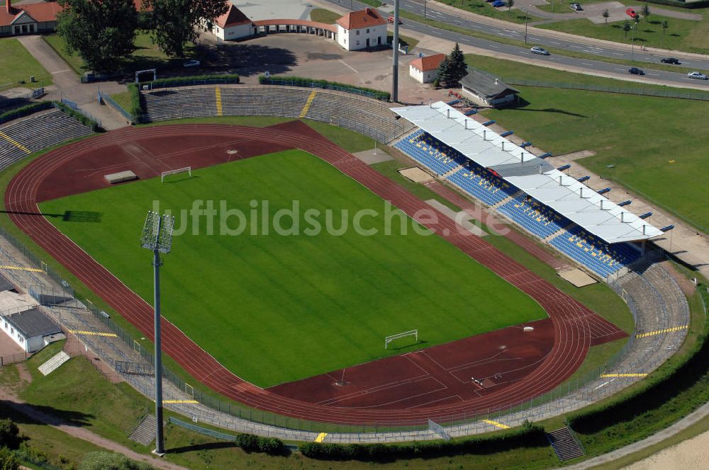 Dessau-Roßlau von oben - Paul-Greifzu-Stadion Dessau