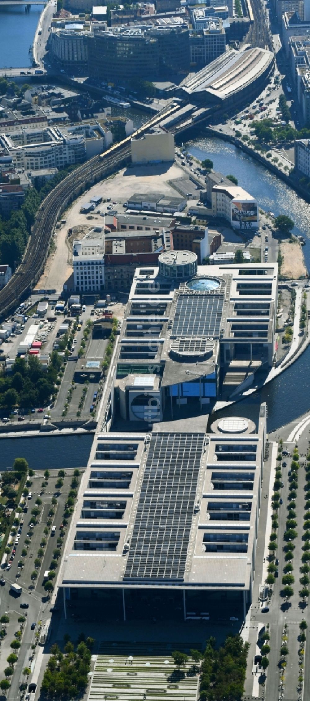 Berlin von oben - Paul-Löbe- und Marie-Elisabeth-Lüders-Haus in Berlin