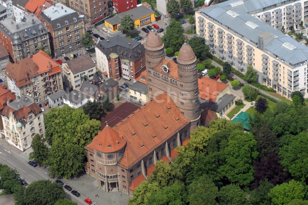 Ulm aus der Vogelperspektive: Pauluskirche in Ulm