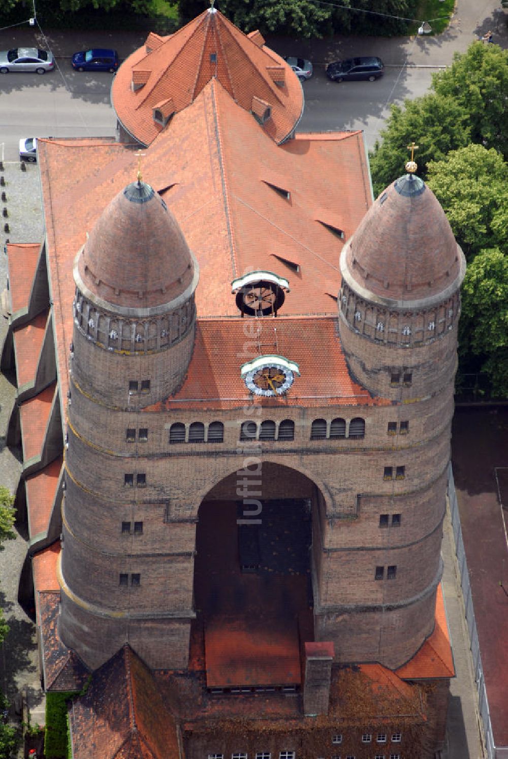 Ulm von oben - Pauluskirche in Ulm