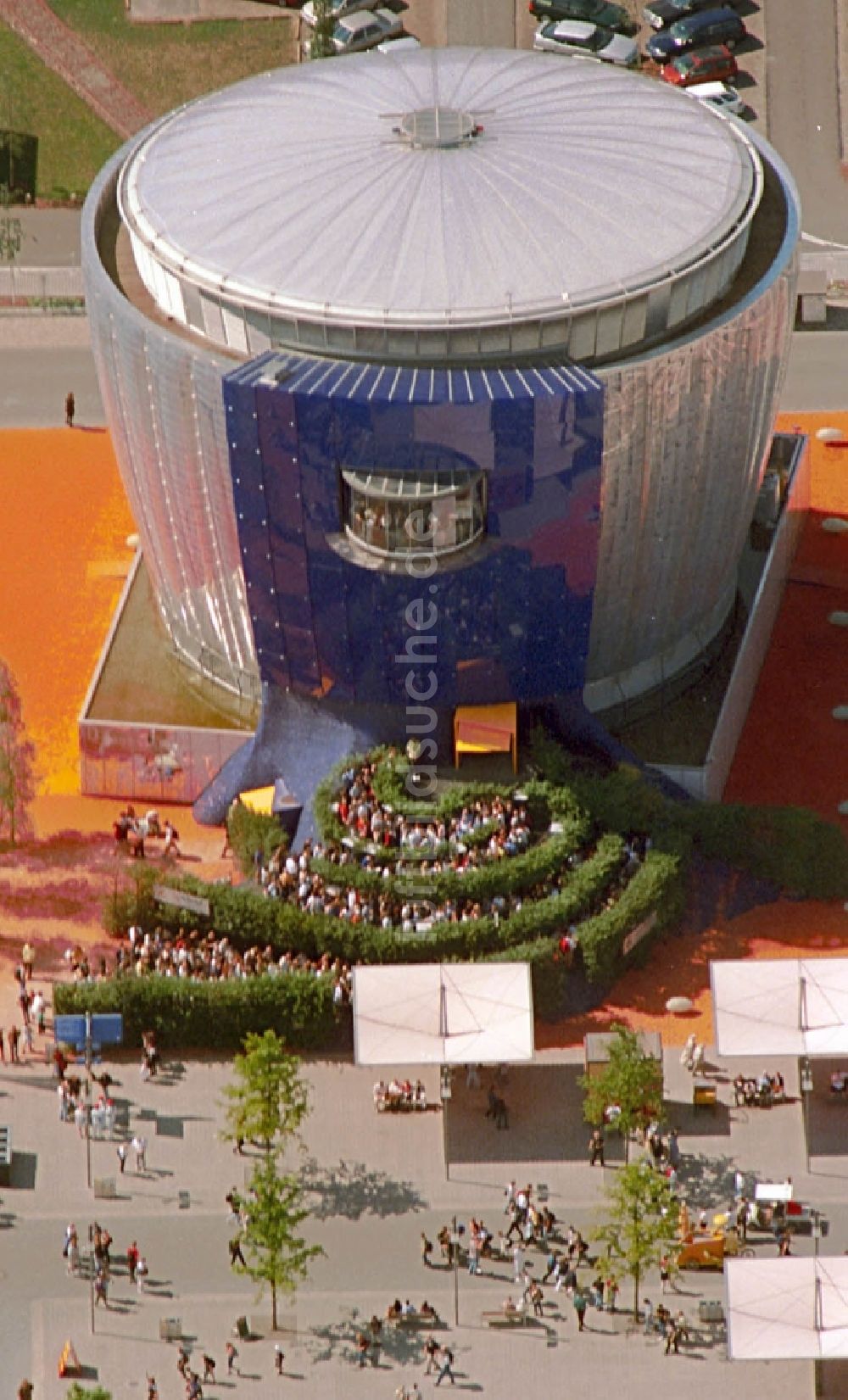 Hannover von oben - Pavillions auf dem Ausstellungs- Gelände der Weltausstellung Expo 2000 auf dem Freigelände am Kronsberg in Hannover im Bundesland Niedersachsen