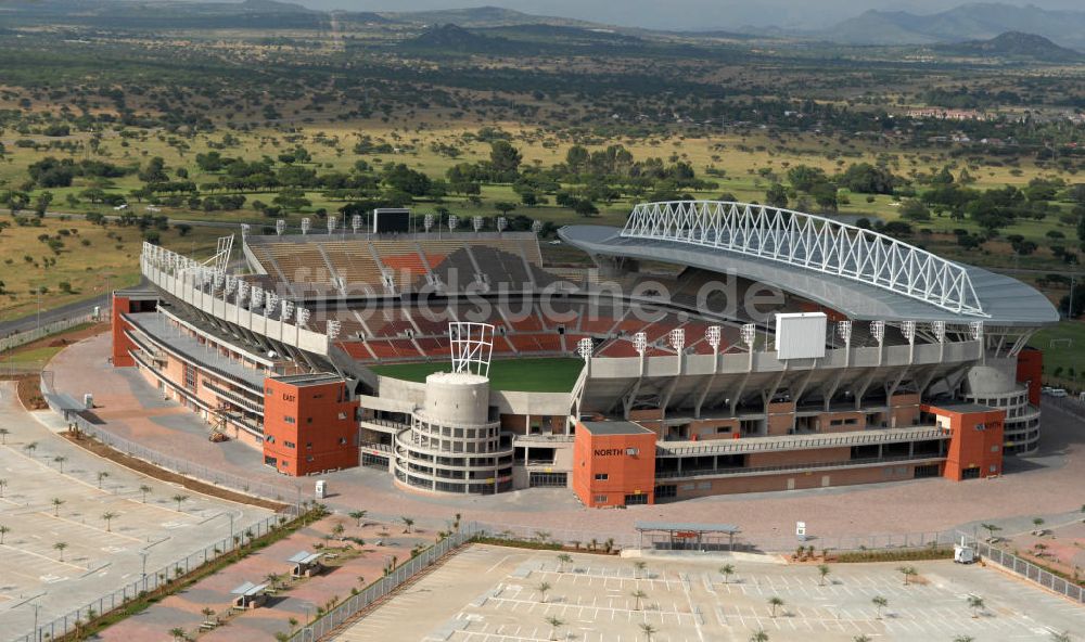 Polokwane von oben - Peter-Mokaba-Stadion / Stadium in Polokwane in Südafrika / South Africa