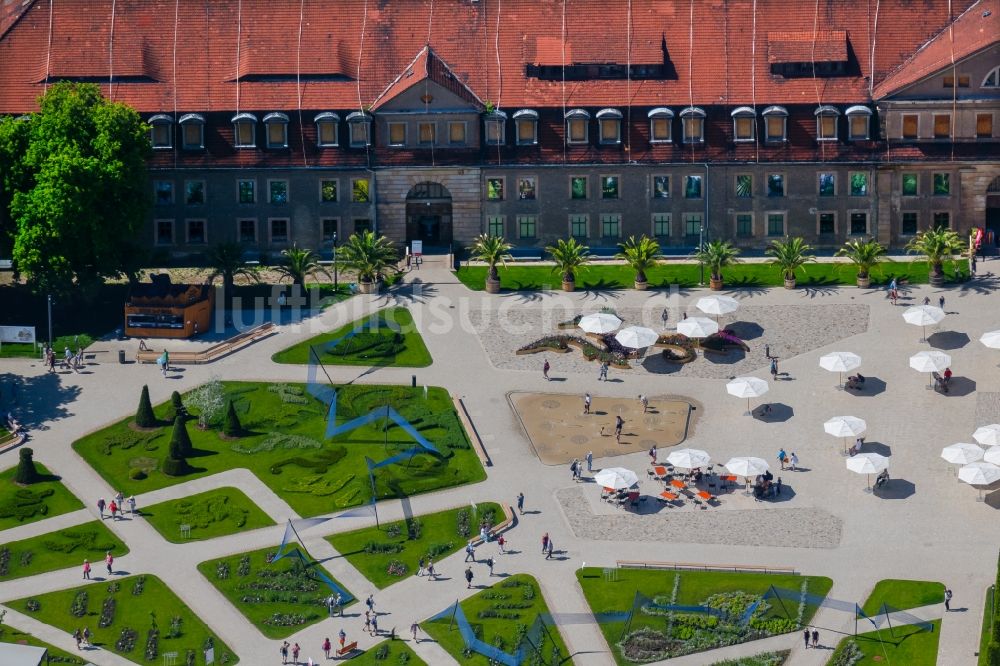 Luftaufnahme Erfurt - Peterskirche auf dem Innenhof der Zitadelle am egapark auf dem Petersberg in Erfurt im Bundesland Thüringen, Deutschland