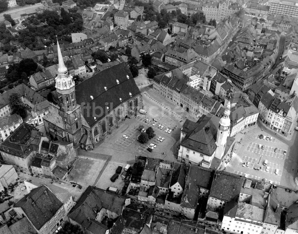 Luftbild Bautzen - Petrikirche und Rathaus in der Stadt Bautzen in Sachsen