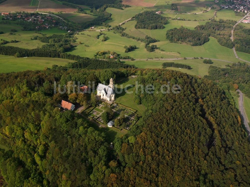 Luftaufnahme Schwäbisch Gmünd - Pfarrkirche St. Maria bei Schwäbisch Gmünd im Bundesland Baden-Württemberg