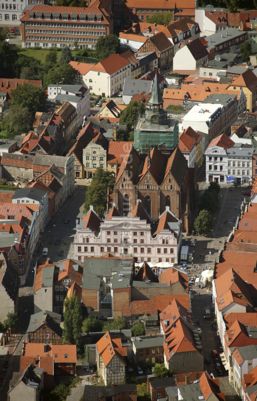 Güstrow aus der Vogelperspektive: Pfarrkirche St. Marien in Güstrow