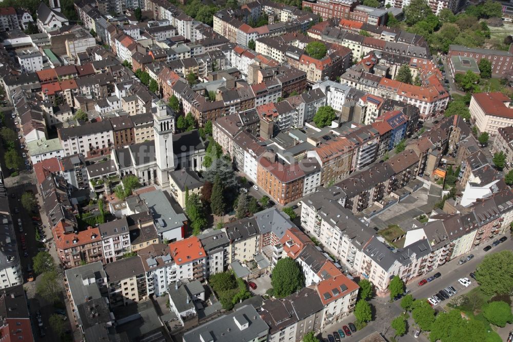 Luftbild Mannheim - Pfarrkirche Sankt Peter in der Augartenstraße in Mannheim im Bundesland Baden-Württemberg