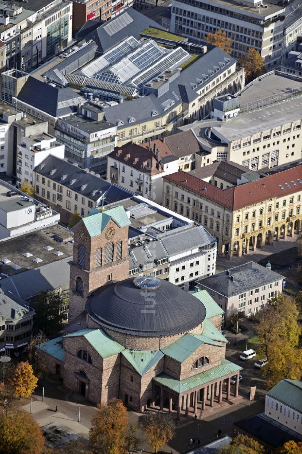 Luftbild Karlsruhe - Pfarrkirche St. Stephan Karlsruhe