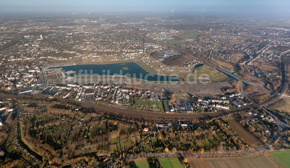 Luftaufnahme Dortmund - Phoenix-See im Stadtteil Hörde auf dem ehemaligen Gelände der Hermannshütte in Dortmund im Bundesland Nordrhein-Westfalen