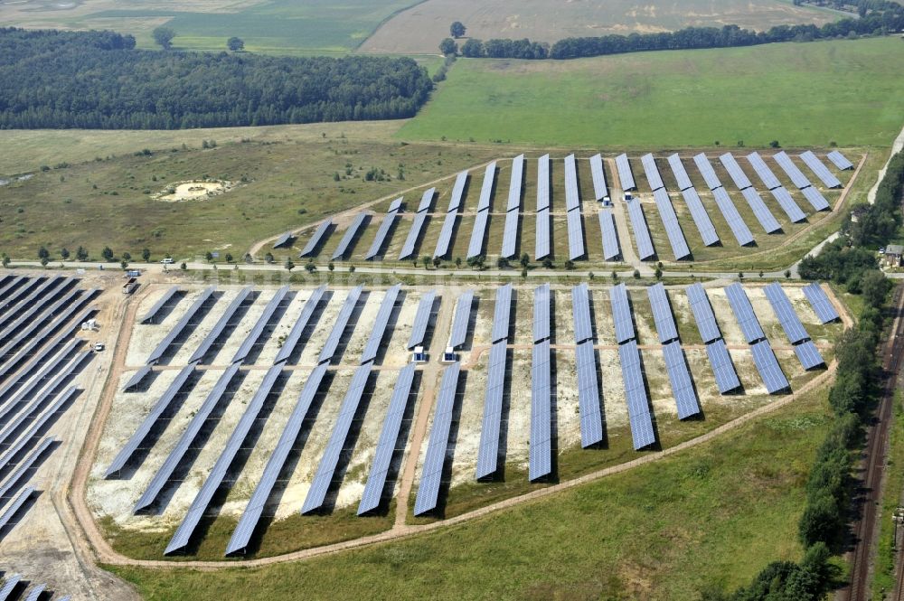 Luftaufnahme Horka - Photovoltaikanlage / Solarkraftwerk in Horka im Bundesland Sachsen